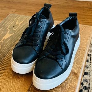 J/Slides black platform sneakers